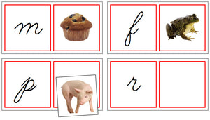 Phonetic Matching Cards - Set 1 (cursive) - Montessori Print Shop