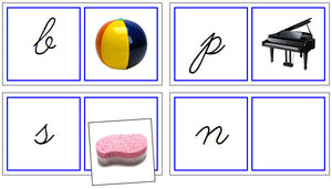 Phonetic Matching Cards - Set 2 (cursive) - Montessori Print Shop