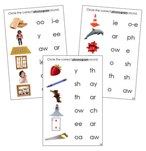 Step 3: Phonogram Sound Choice Cards - Set 2 (photos) - Montessori Print Shop language program