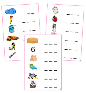 Pink Spelling Cards - CURSIVE - Montessori Print Shop phonics lesson