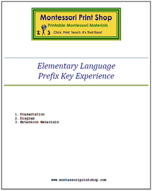 Elementary Montessori Prefix Key Experience - Montessori Print Shop