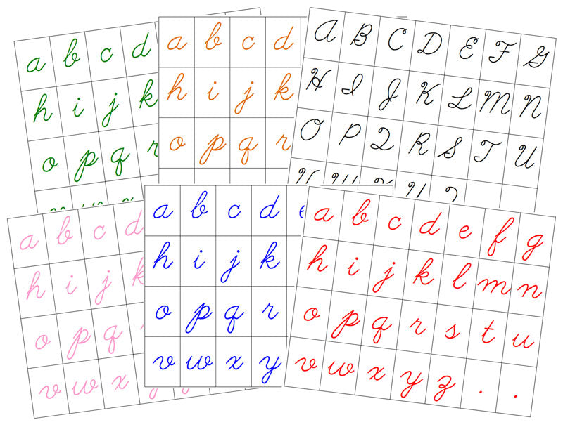 Cursive Letters Colored Cursive Alphabet Letters Printable
