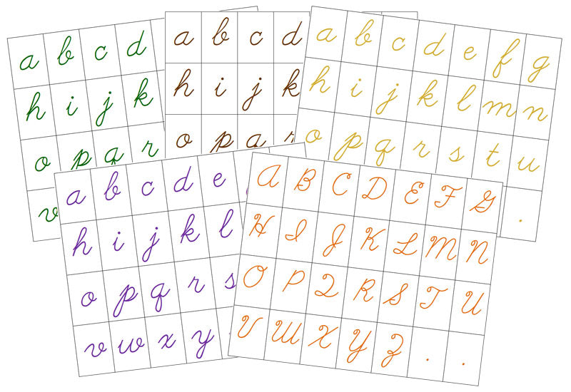 Alphabet Letters (NEW cursive) - Set 2 - Montessori Print Shop