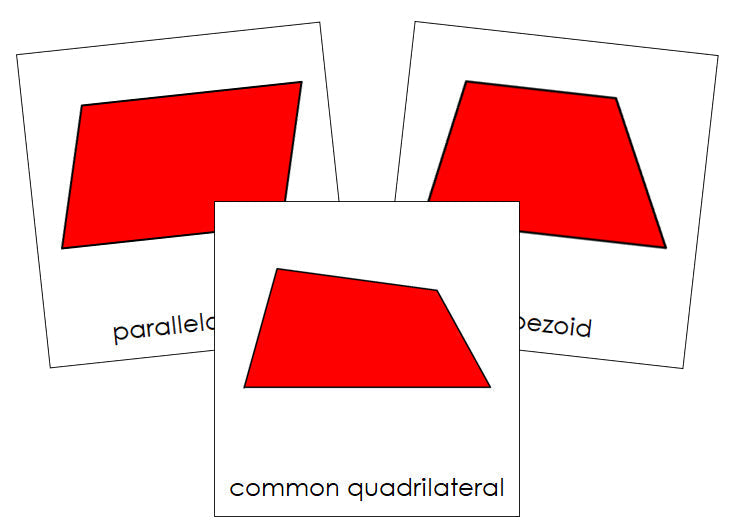 Types of Quadrilaterals Geometry Cards - Montessori Print Shop