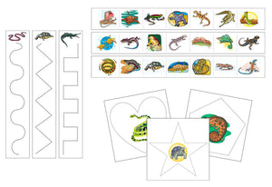 Reptiles Cutting Work - Preschool Activity by Montessori Print Shop