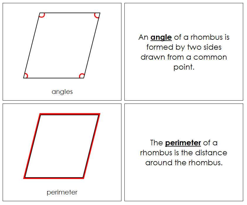 Study of a Rhombus Geometry Book - Montessori Print Shop