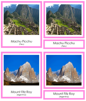 Landmarks of South America 3-Part Cards - Montessori Print Shop continent study