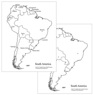 Capital Cities of South America Maps - Montessori Print Shop continent study