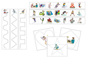 Sports & Leisure Cutting Work - Preschool Activity by Montessori Print Shop