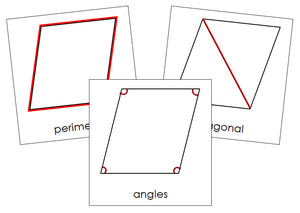 Study of a Rhombus Cards - Montessori Print Shop geometry