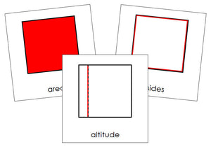 Study of a Square Cards - Montessori Print Shop geometry cards