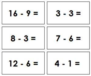 Montessori Subtraction Equation Slips - Montessori Print Shop