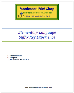 Elementary Montessori Suffix Key Experience - Montessori Print Shop