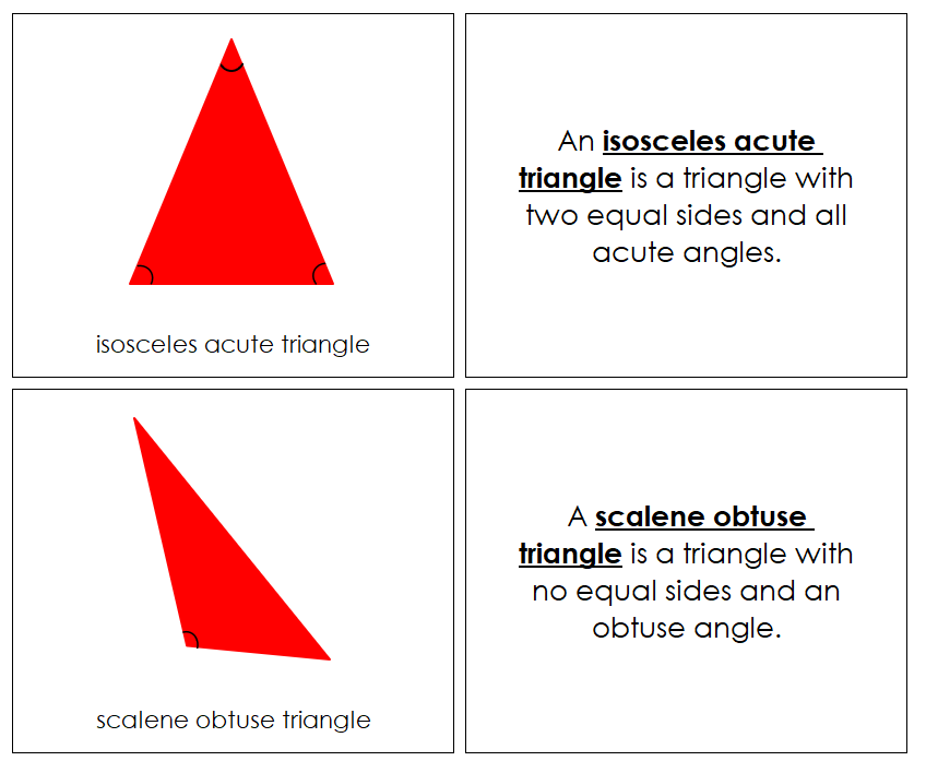 Types of Triangles Geometry Book - Montessori Print Shop