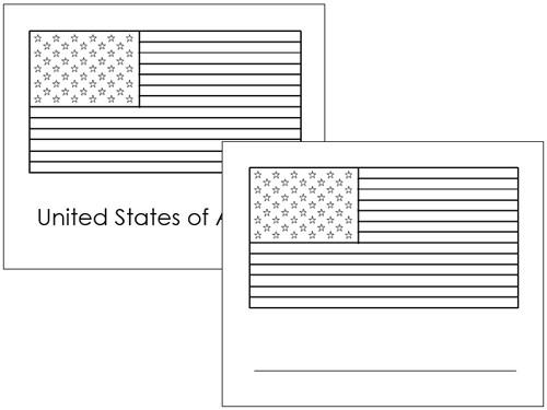 United States Flags: Outlines - Montessori geography materials