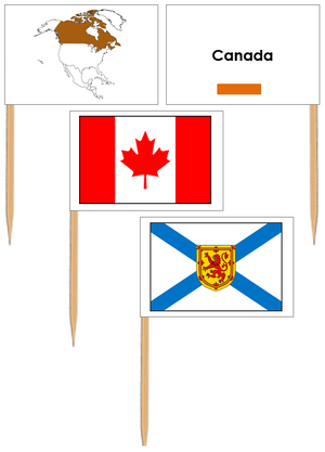 Canadian Flags: Pin Flags - Montessori Print Shop geography materials