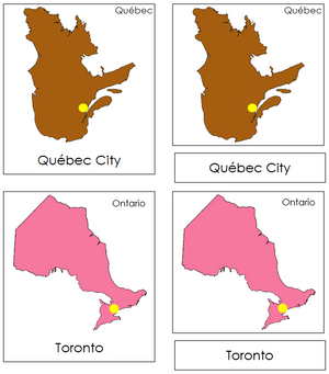 Canadian Provinces & Territories - Montessori continent cards