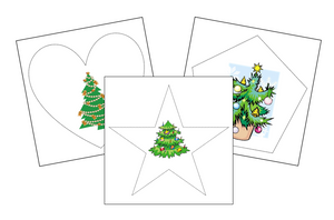 Christmas Tree Cutting Work - Montessori Print Shop preschool cutting practice