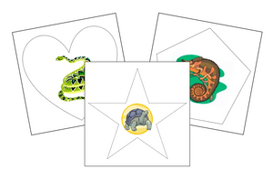 Reptiles Cutting Work - Montessori Print Shop preschool cutting practice