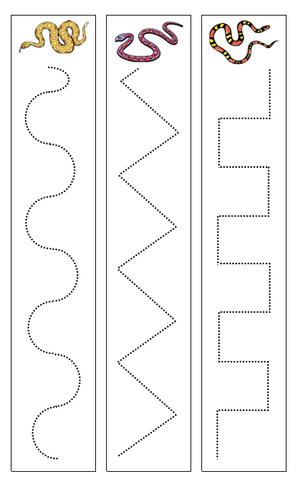 Snakes Cutting Work - Montessori Print Shop preschool cutting practice