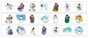 Snowman Cutting Work - Montessori Print Shop preschool cutting practice