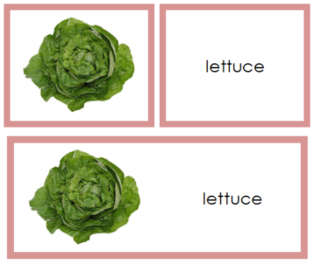 Vegetable Words & Picture Cards