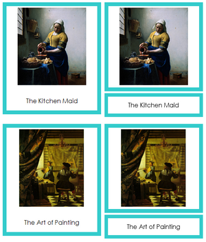 Johannes Vermeer Art Cards (borders) - Montessori Print Shop